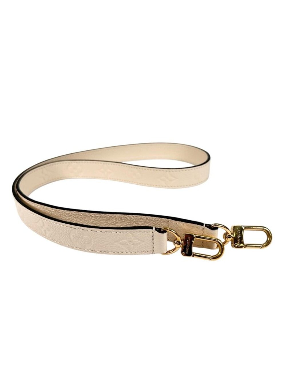 Louis Vuitton Shoulder Strap Leather Ivory Gold